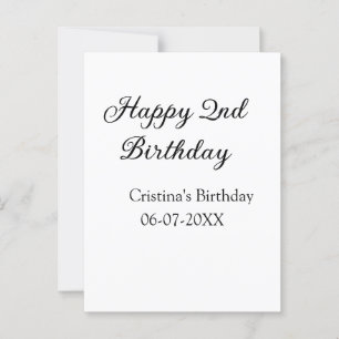 kalligrafi enkel minimal glad 2-årsdag vykort