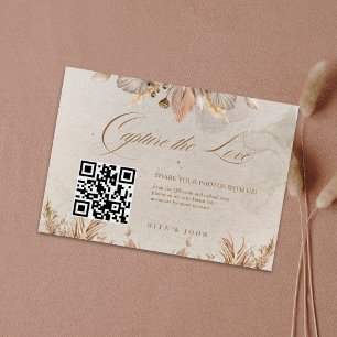 Kalligrafi Fall Boho Capture Kärlek QR-kod Tilläggskort