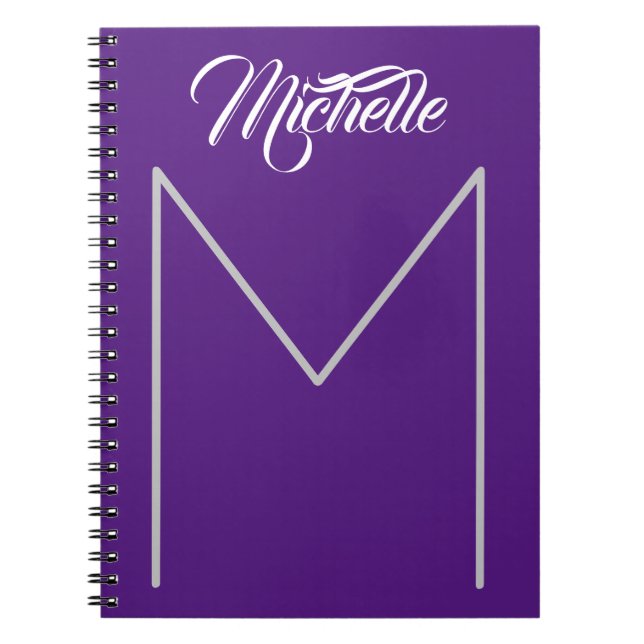 Kalligrafi Fet Monogramnamn Modern Minimalistisk Anteckningsbok (Framsidan)