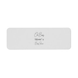 Kalligrafi för babykläder med enkel Grått-Elegant Returadress Etikett