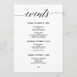 Kalligrafi för enkel Elegant Bröllop-inkvarterskor Program