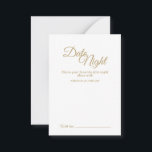 Kalligrafi för enkel Guld-kalligrafi Datum Nattkor Rådkort<br><div class="desc">Detta enkla kalligrafkort för nattrådgivning i guld ger en lyx för eleganten,  men en modern känsla både för ett minimalistiskt och mer traditionellt eller formellt bröllop. Avslappnadens kalligrafi ger en antika känsla,  medan utformningen av klassens neutralt kan kombineras med alla unika aspekter av giftermål firande.</div>