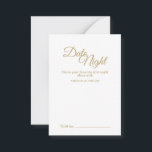 Kalligrafi för enkel Guld-kalligrafi Datum Nattkor Rådkort<br><div class="desc">Detta enkla kalligrafkort för nattrådgivning i guld ger en lyx för eleganten,  men en modern känsla både för ett minimalistiskt och mer traditionellt eller formellt bröllop. Avslappnadens kalligrafi ger en antika känsla,  medan utformningen av klassens neutralt kan kombineras med alla unika aspekter av giftermål firande.</div>