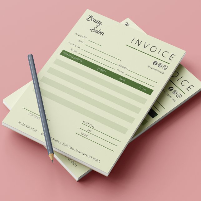 Kalligrafi för försäljningsinleverans av fakturor  anteckningsblock (Esthetician Invoice Sales Receipt Calligraphy Notepad)