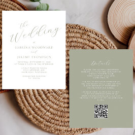 Kalligrafi för Grönt av budgetsaldo QR-kod Bröllop