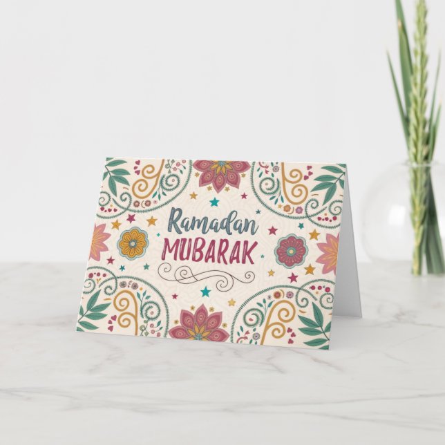 Kalligrafi för hälsningskort Ramadan Mönster Helgkort (Framsida)