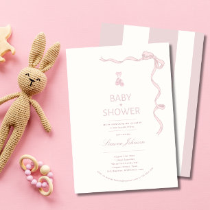 Kalligrafi för minimalistisk babybabyvisning inbjudningar