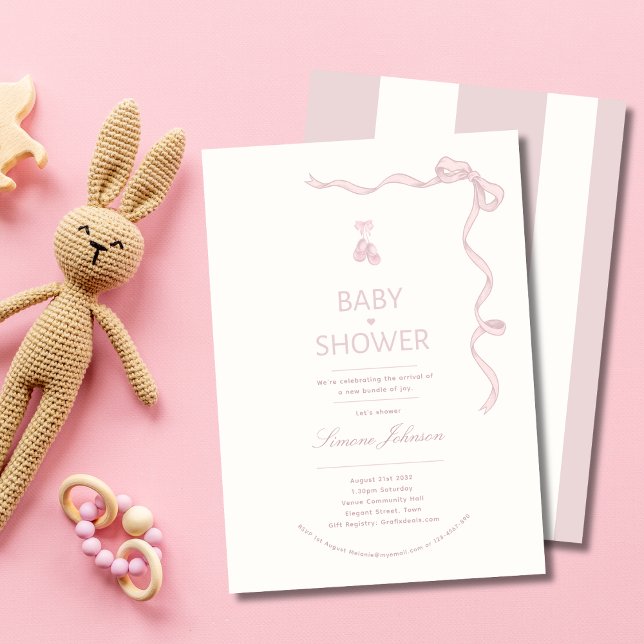 Kalligrafi för minimalistisk babybabyvisning inbjudningar (Skapare uppladdad)