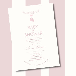 Kalligrafi för minimalistisk babybabyvisning inbjudningar