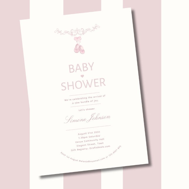 Kalligrafi för minimalistisk babybabyvisning inbjudningar (Skapare uppladdad)