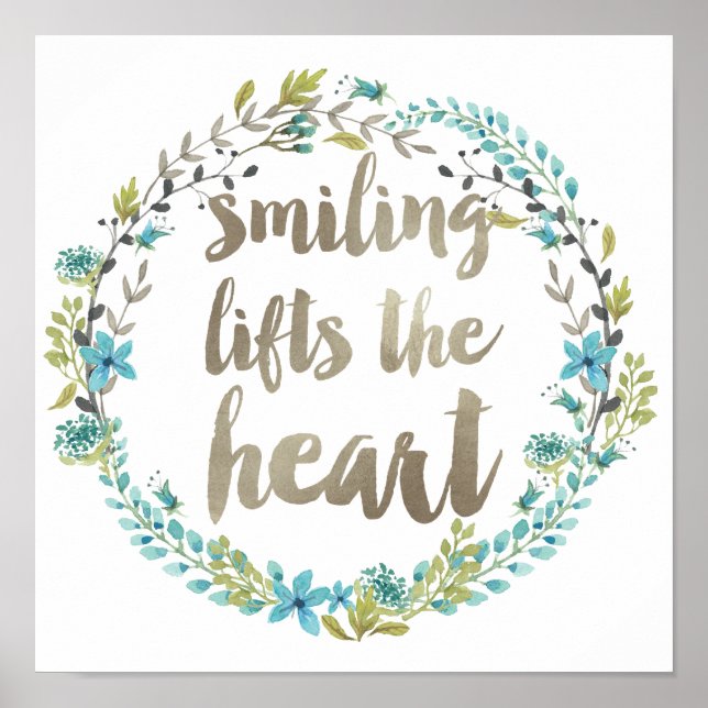 Kalligrafi för vattenfärgsfärg, Blommigt Poster (Framsidan)