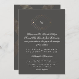 Kalligrafi Formell monogram guldkol Inbjudningar