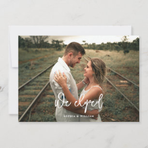 Kalligrafi Foto Elopement Bröllop meddelande