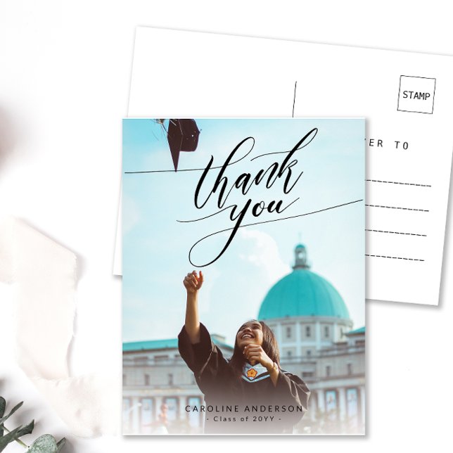 Kalligrafi Foto Examen Blank Tack  Vykort (Skapare uppladdad)