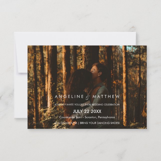 Kalligrafi| Foto som fyllts i Bröllop av Inbjudningar (Framsida)