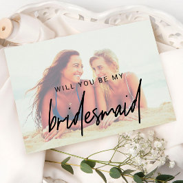 Kalligrafi | Fotobridesmaid med inmatning Inbjudningar