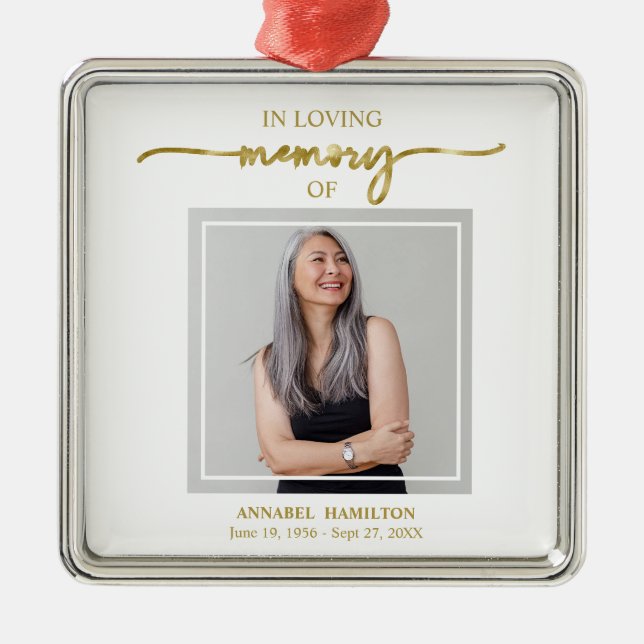 Kalligrafi Fotominnesminne Julgransprydnad Metall (Framsidan)