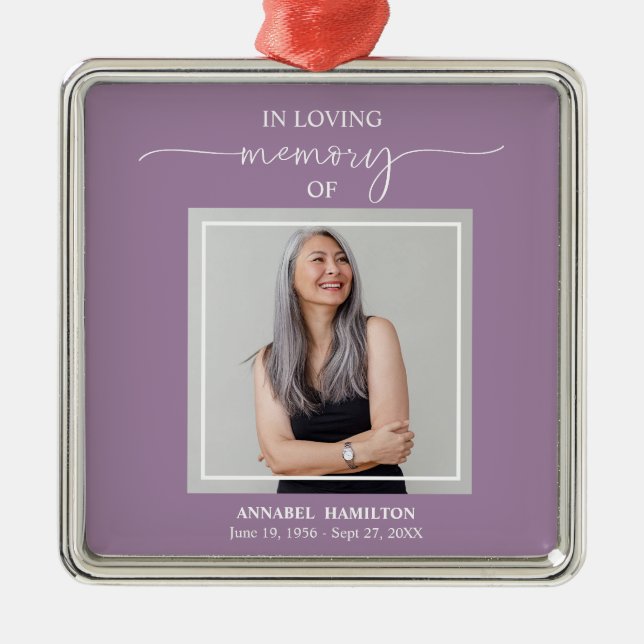 Kalligrafi Fotominnesminne Julgransprydnad Metall (Framsidan)