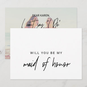 Kalligrafi Fotot bak Maid of honor Inbjudningar