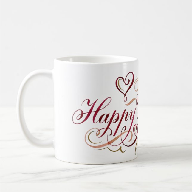 Kalligrafi Glad Alla Hjärtans Dag Kaffemugg (Vänster)