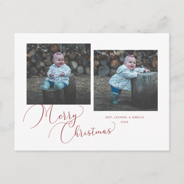 Kalligrafi God jul 2-Foto Helg Vykort (Framsida)