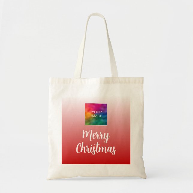 Kalligrafi God Jul Ladda upp foto eller logotyp Tygkasse (Framsidan)