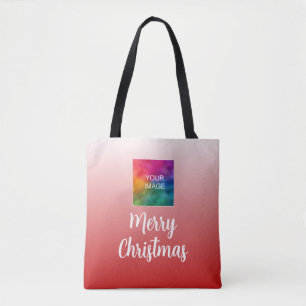 Kalligrafi God Jul Med Ditt Foto / Logo Tygkasse