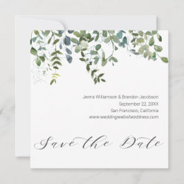 Kalligrafi Greenery Eucalyptus Spara datumet