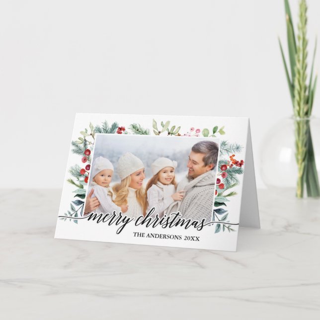 Kalligrafi Grey-julklapp Helgkort (Framsida)