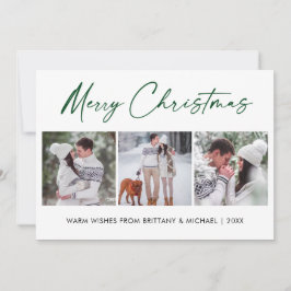 Kalligrafi Grönt Bläck 3 Foto lite jul Julkort