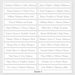 Kalligrafi Guest Namn Labels White Klistermärken