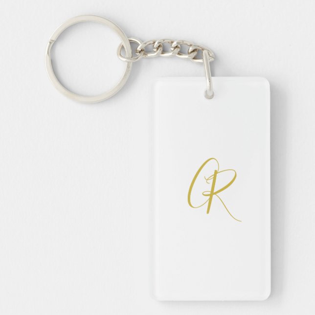 Kalligrafi Guld Färg Monogram Modern Minimalistisk (Framsidan)