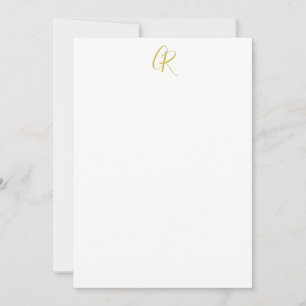 Kalligrafi Guld Färg Monogram Modern Minimalistisk Anteckningskort