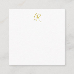 Kalligrafi Guld Färg Monogram Modern Minimalistisk Tilläggskort