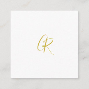 Kalligrafi Guld Färg Monogram Modern Minimalistisk Tilläggskort