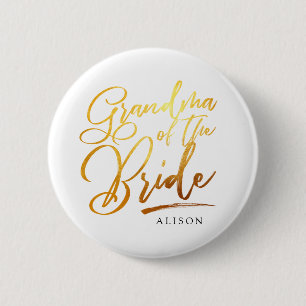 Kalligrafi Guld Grandma of the bride elegant Knapp