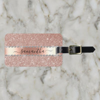 Kalligrafi Handskriven Diamant Rosa Guld Glitter