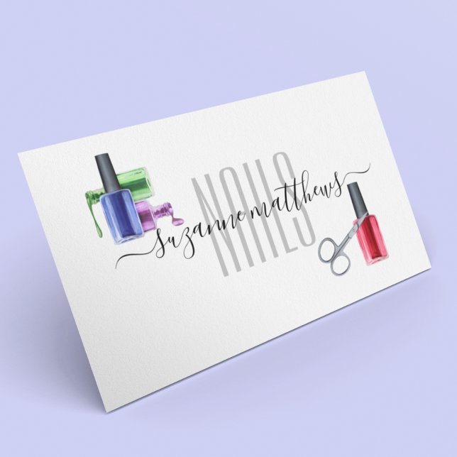 Kalligrafi Handskriven Elegant Nagellack Salong Visitkort (Skapare uppladdad)