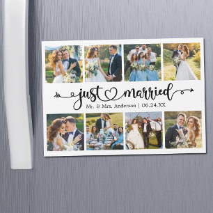 Kalligrafi Heart 8 Photo Ny gifta Magnet Card
