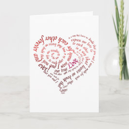 Kalligrafi Heart Card Helgkort