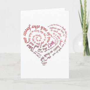 Kalligrafi Heart Card Helgkort