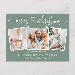 Kalligrafi Heart jul 3 Photo Sage Grönt Vykort