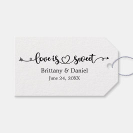 Kalligrafi Heart Kärlek är en svalt bröllopsförmån Presentetikett