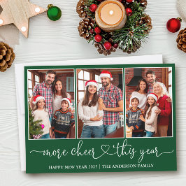 Kalligrafi Heart more Cheer Grönt 3 Photo Julkort