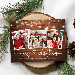 Kalligrafi Hjärt Jul Trä Ljus Högtid Vykort