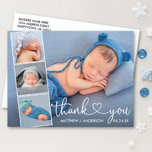 Kalligrafi Hjärtat 4 Foto Collage Baby Tack Vykort
