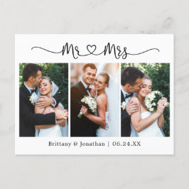 Kalligrafi Hjärtat Bröllop 3 Foto Tack Vykort