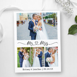 Kalligrafi Hjärtat Bröllop 4 Foto Tack Vykort