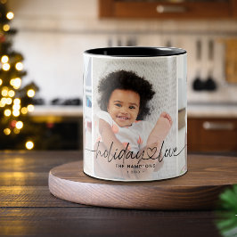 Kalligrafi Holiday Love 3 Bilder Två-Tonad Mugg