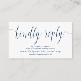 Kalligrafi i bröllop, marinblått, Online OSA Tilläggskort